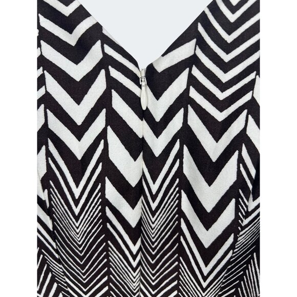 Taylor Womens Sleeveless Chevron Stripe Fit Flare Dress Size 6 - Picture 15 of 16